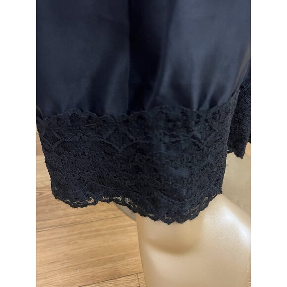 Vintage Nightwinds Women's XS Black Long Nightgown Full Length Nylon Rayon Blend - Picture 9 of 11